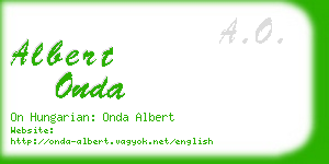 albert onda business card